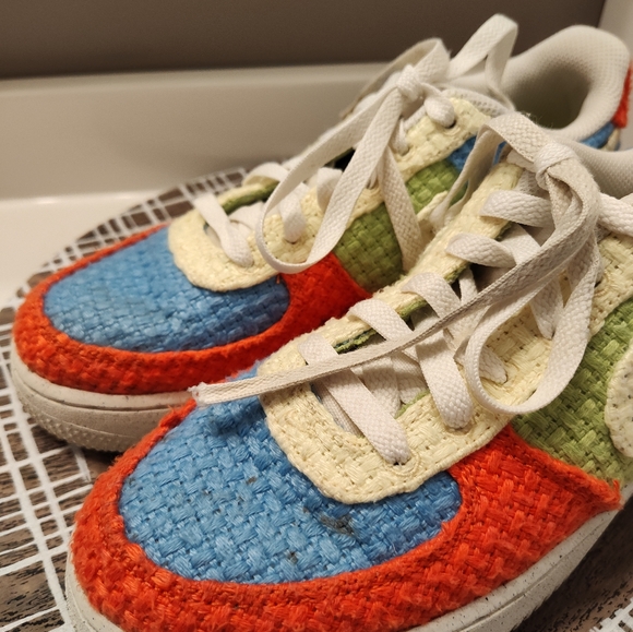 🥳GUC Nike Air Force 1 Low Top LV8 Next Nature TD Hemp Multicolor Sneaker, 6Y - Picture 8 of 16